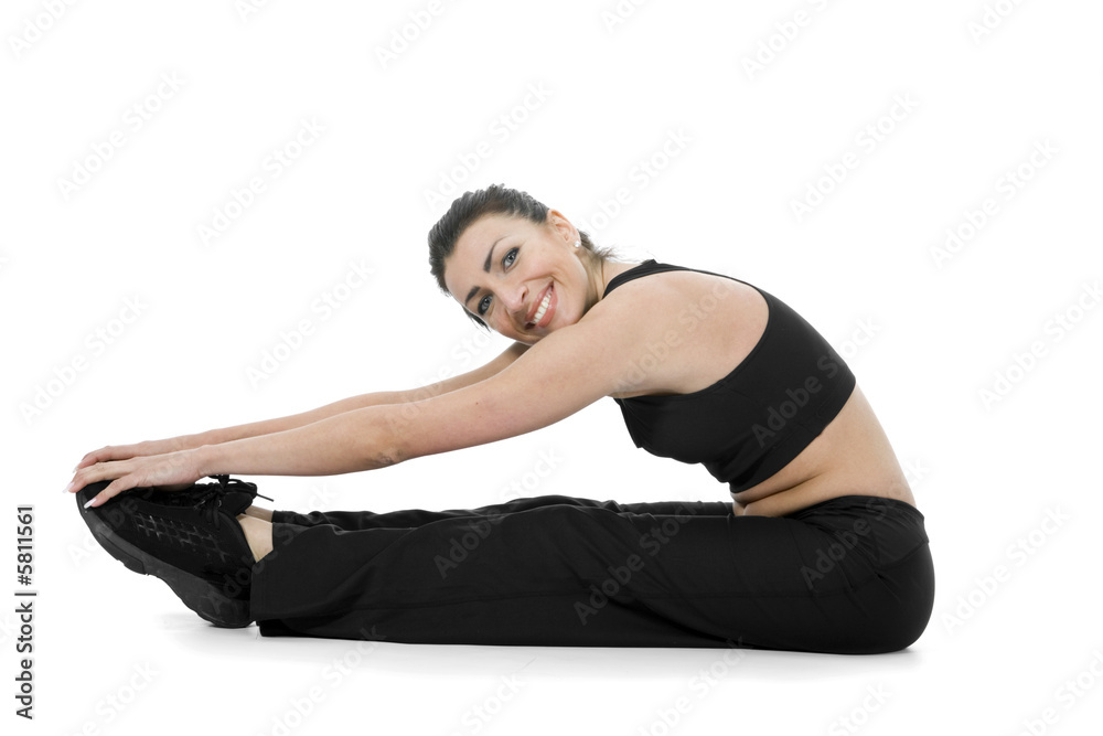 woman practicing fitness on isolated background woman practicing fitness on isolated background
