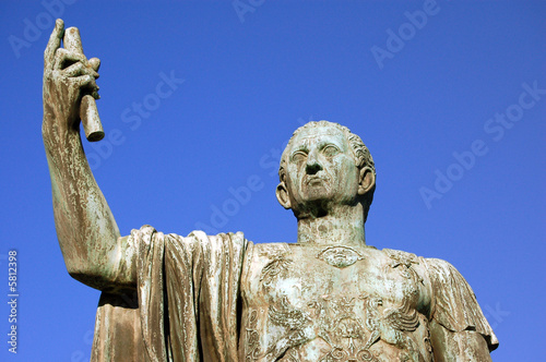 Detail of bronze statue of Julio Caesar - Rome - Italy