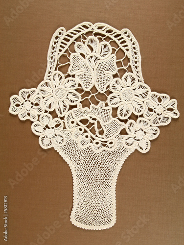Lace doily. House decoration item. Ornate decor.
