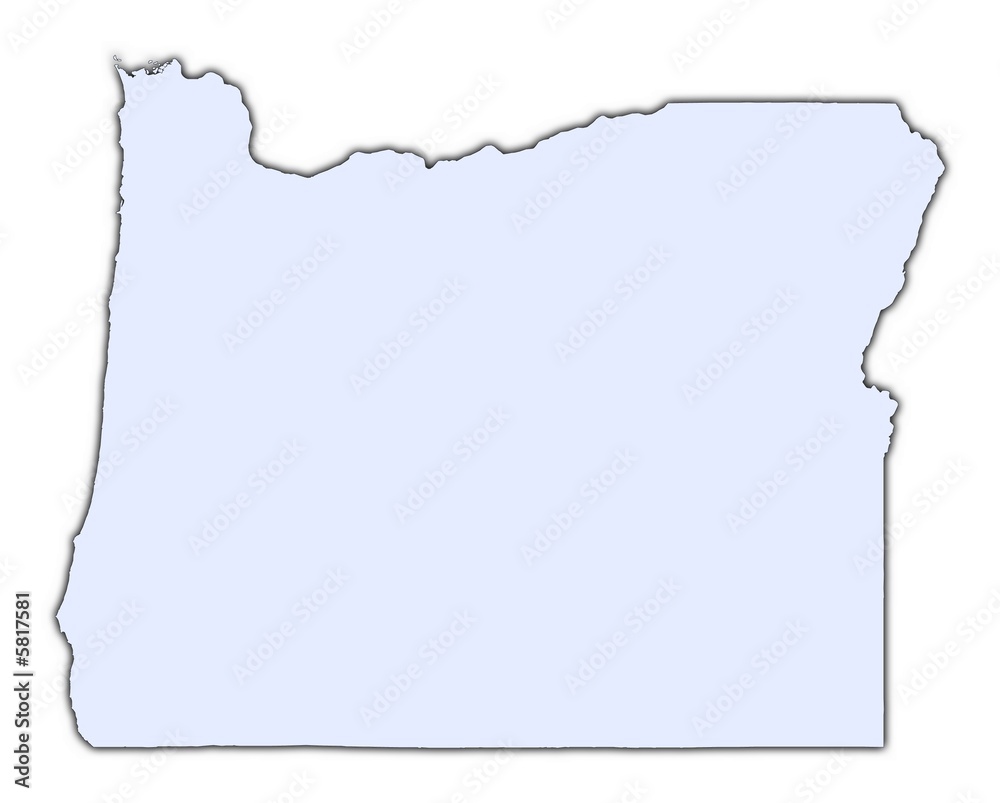 Oregon (USA) light blue map with shadow Oregon (USA) light blue map with shadow