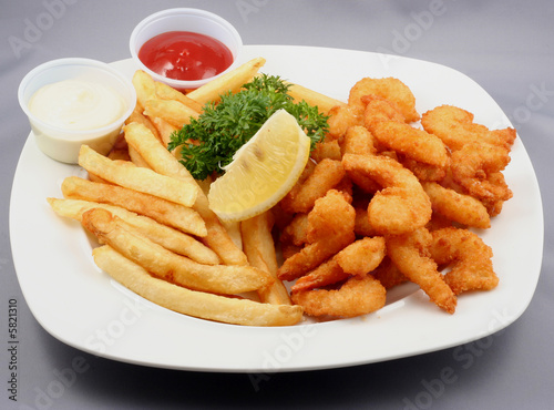 shrimps and fries