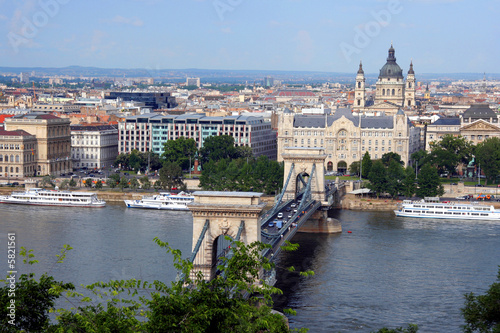 Budapest Chain Bridge and Basilica © Spiroview Inc.