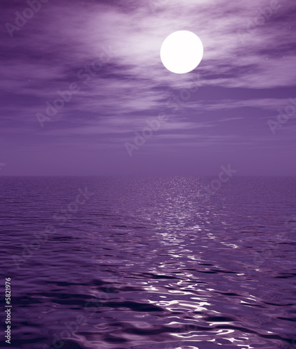 Fototapeta Naklejka Na Ścianę i Meble -  Full moon over the sea