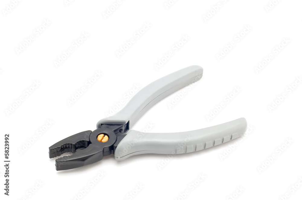 object on white - tool grey combination pliers object on white - tool grey combination pliers