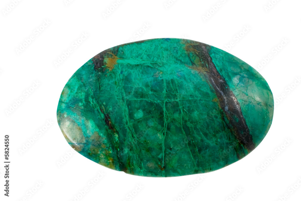 Decorative stone amazonit on a white background Decorative stone amazonit on a white background
