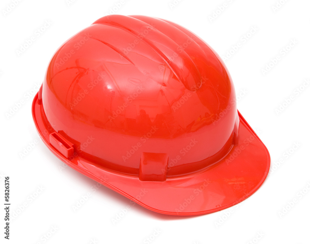 protective red helmet isolated on white background protective red helmet isolated on white background