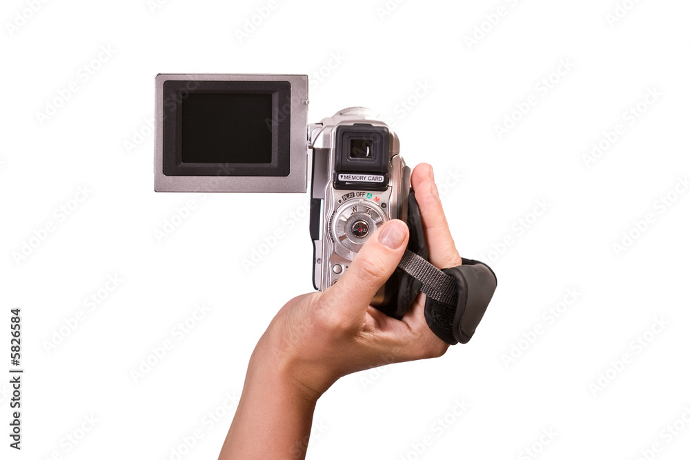 shoot series: digital video camcorder in hand shoot series: digital video camcorder in hand
