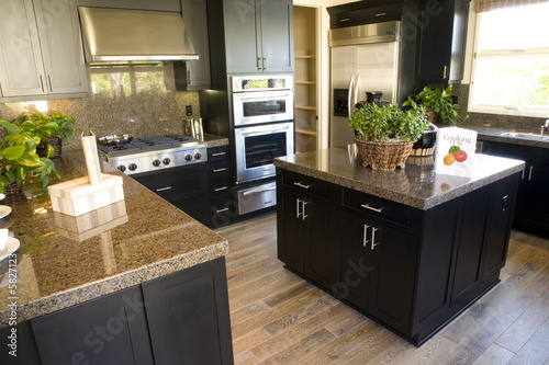 Modern Kitchen with hardwood floor.