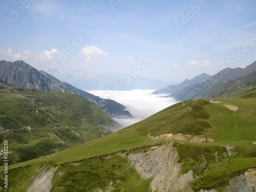 Valley in clouds