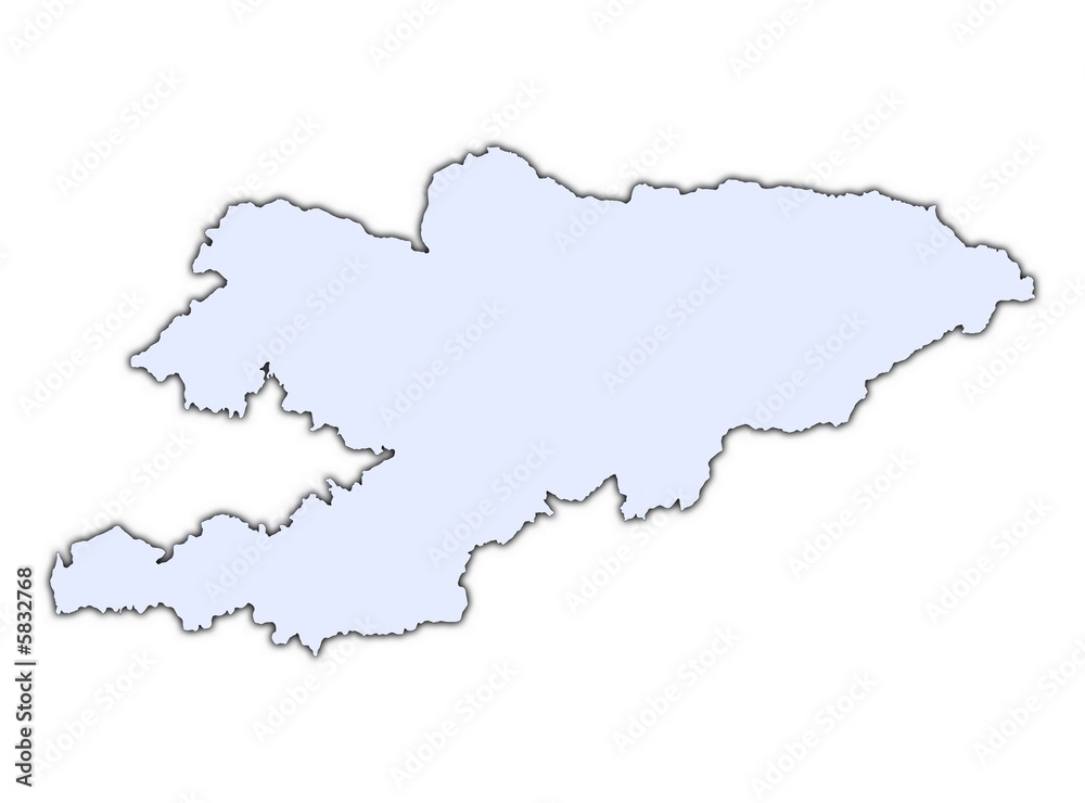 Kyrgyzstan light blue map with shadow Kyrgyzstan light blue map with shadow