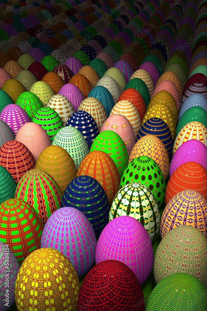 colored easter eggs; 3d illustration colored easter eggs; 3d illustration