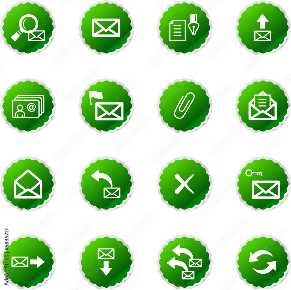 green sticker e-mail icons green sticker e-mail icons