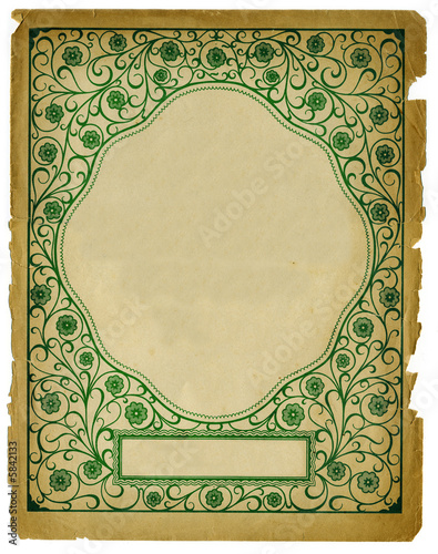 Vintage Decorative Background Design on Old Textured Paper
