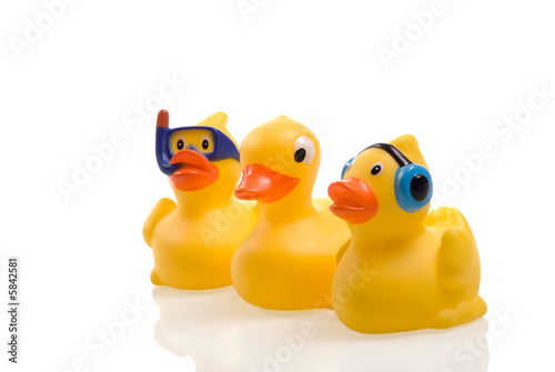 Obraz na plátně image of a cute rubber duck on white