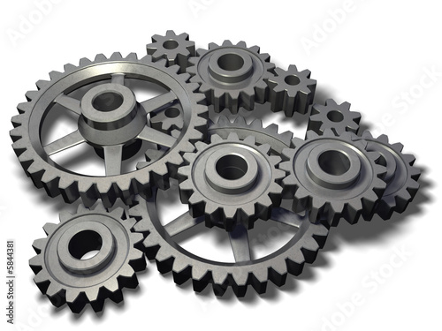 isolated metal cogwheels mechanism