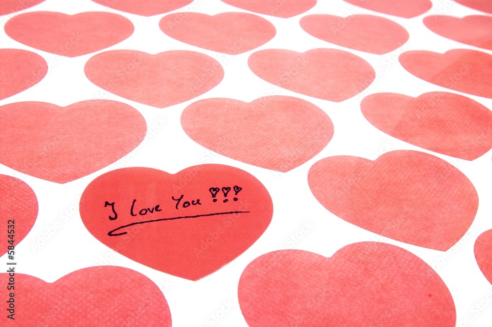 Fototapeta premium the red hearts isolated on white background