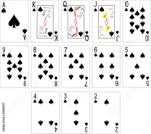 Spade Playing Cards Vector Illustration