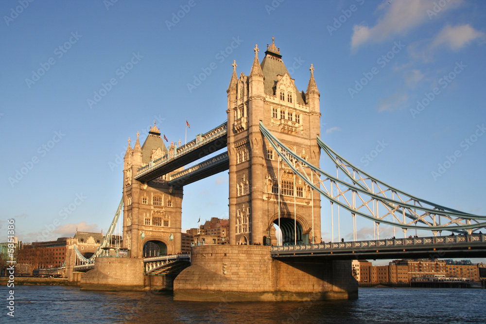 Tower Bridge in London in winter afternoon sun