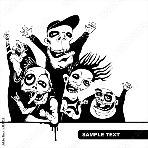 ink style vector grunge background with fans , CD cover
