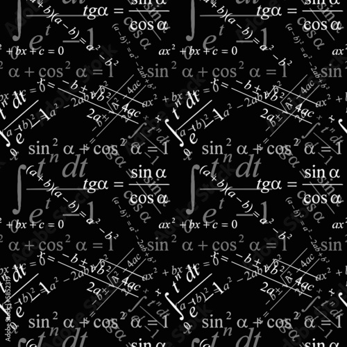 Seamlessly vector wallpaper mathematics on black