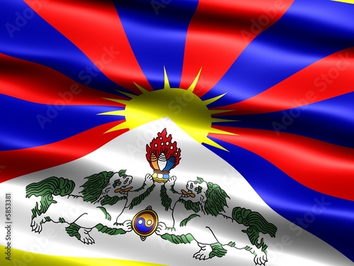 Flag of Tibet, silky appearance and waves