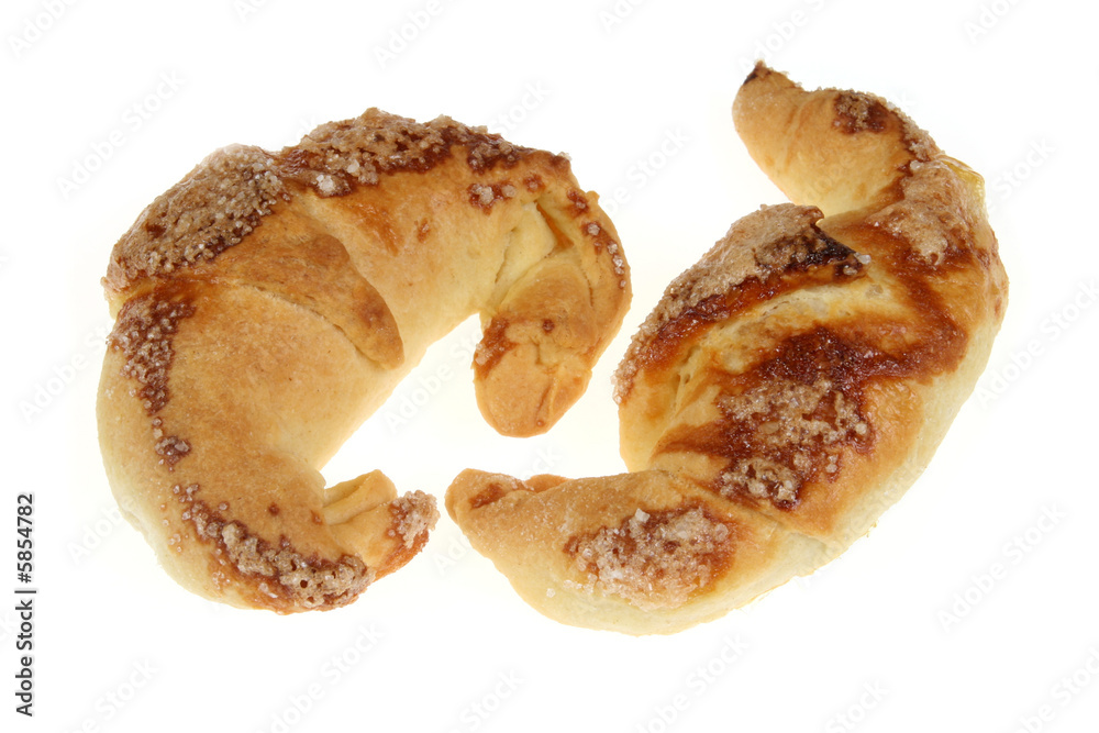 Small crescent rolls or croissants - sweet breakfast snacks