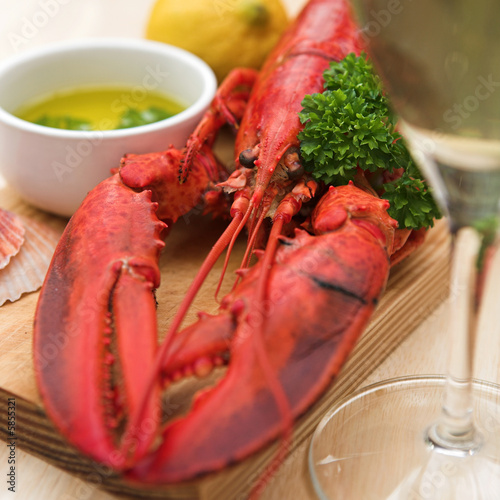 Lobster, lemon butter, parsley & fresh lemon - shallow dof