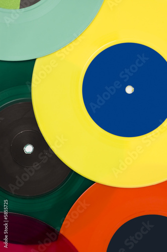 Colorful vinyl records