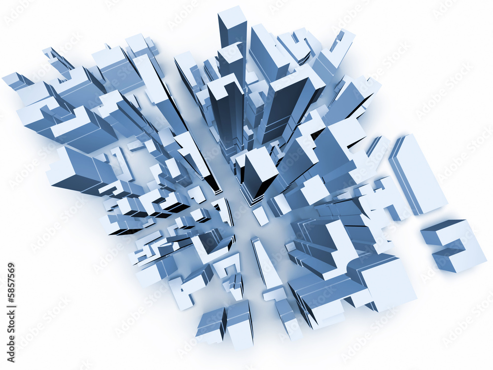 Fototapeta premium Abstract 3d model of megacity