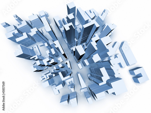 Abstract 3d model of megacity