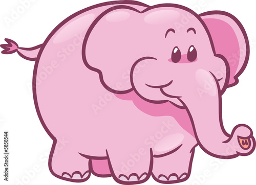 cute pink elephant vector illustration