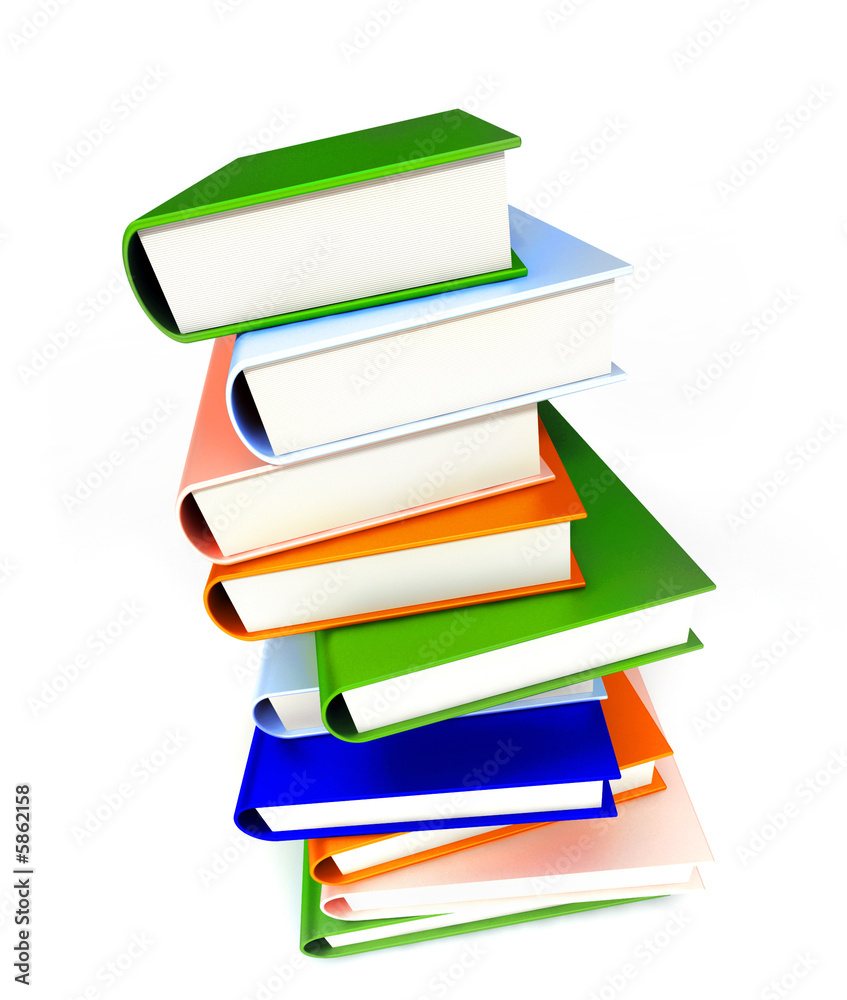 colored books on white background colored books on white background