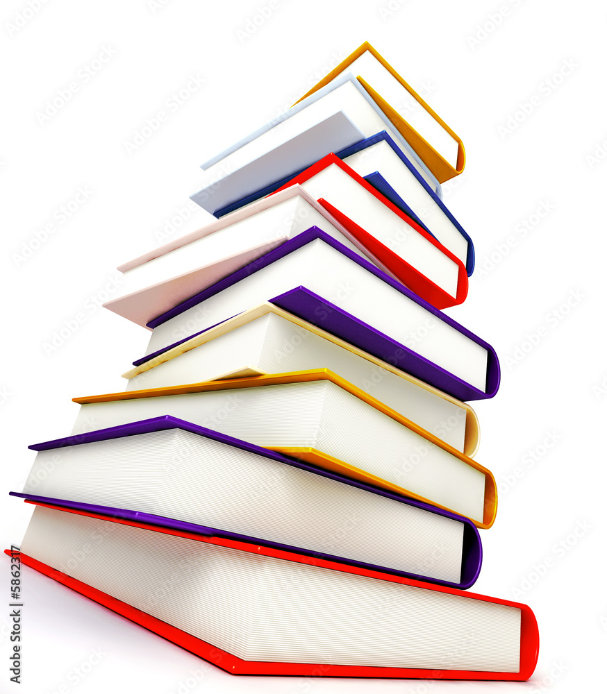 colored books on white background colored books on white background