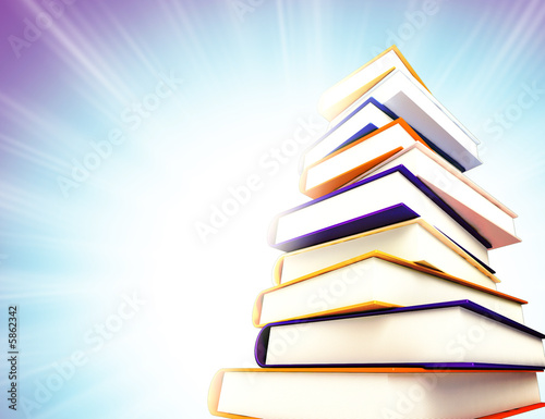 colored books on abstract background