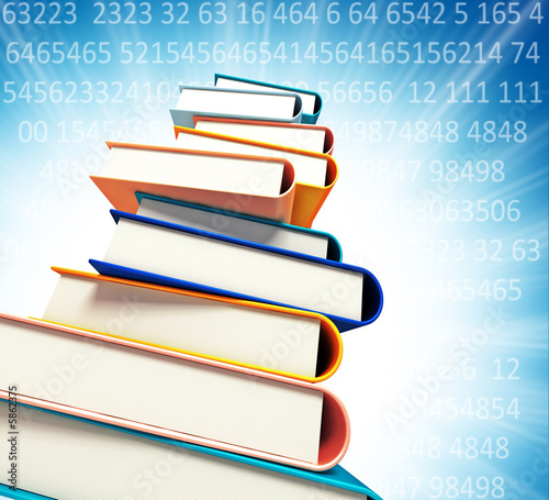 colored books on abstract background