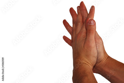 male hands folded in prayer