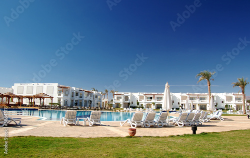 swimming pool in an african hotel, Egypt