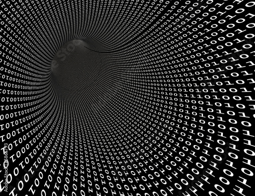 High-resolution 3d rendered binary tunnel