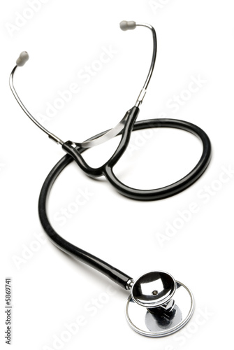 medical stethoscope isolated on white close up