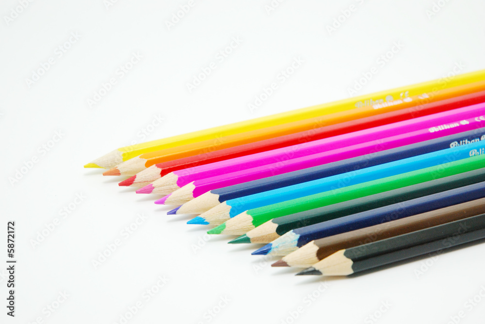 row of colored crayons 