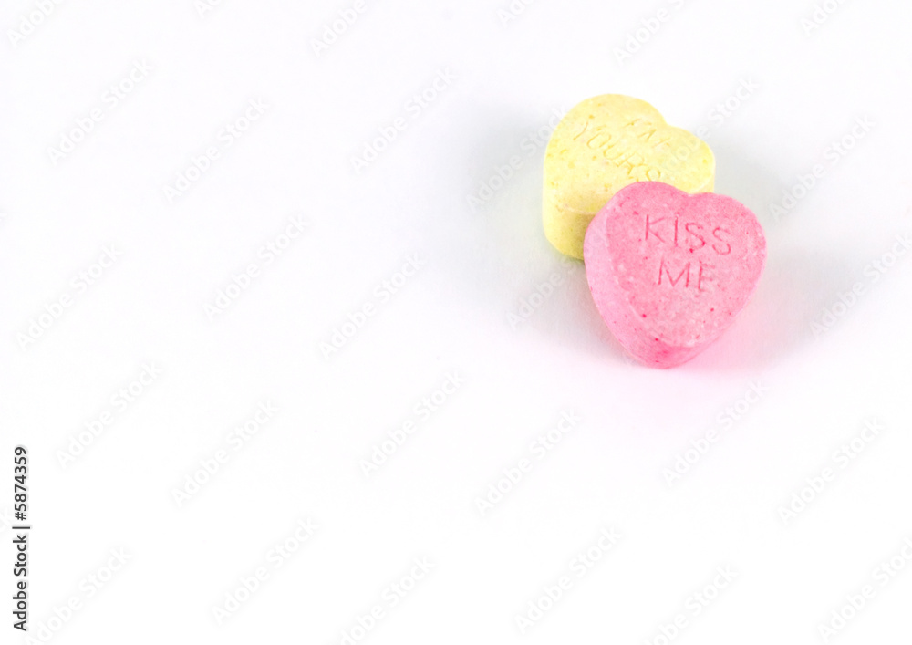 Obraz premium Candy Hearts with space for copy