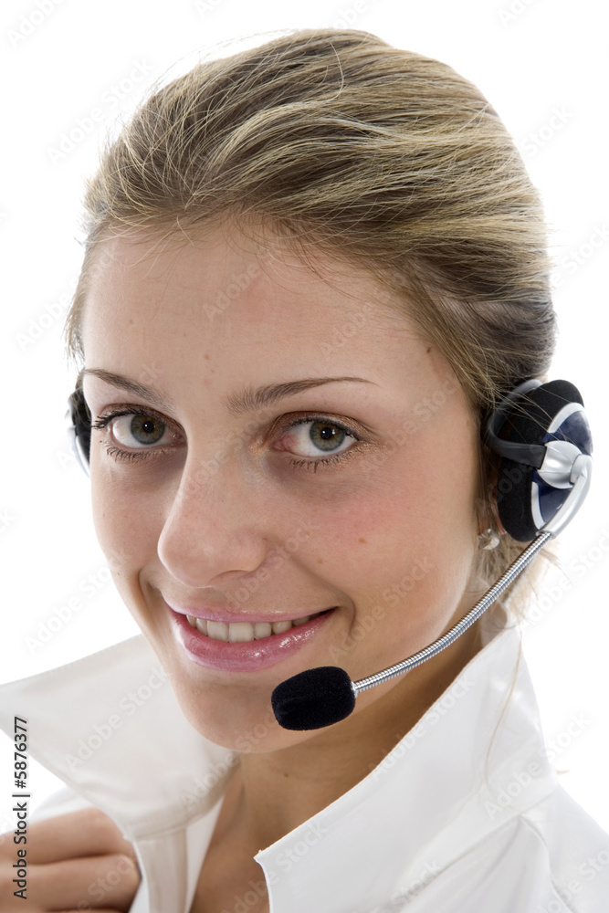 Business woman calling on white background Business woman calling on white background