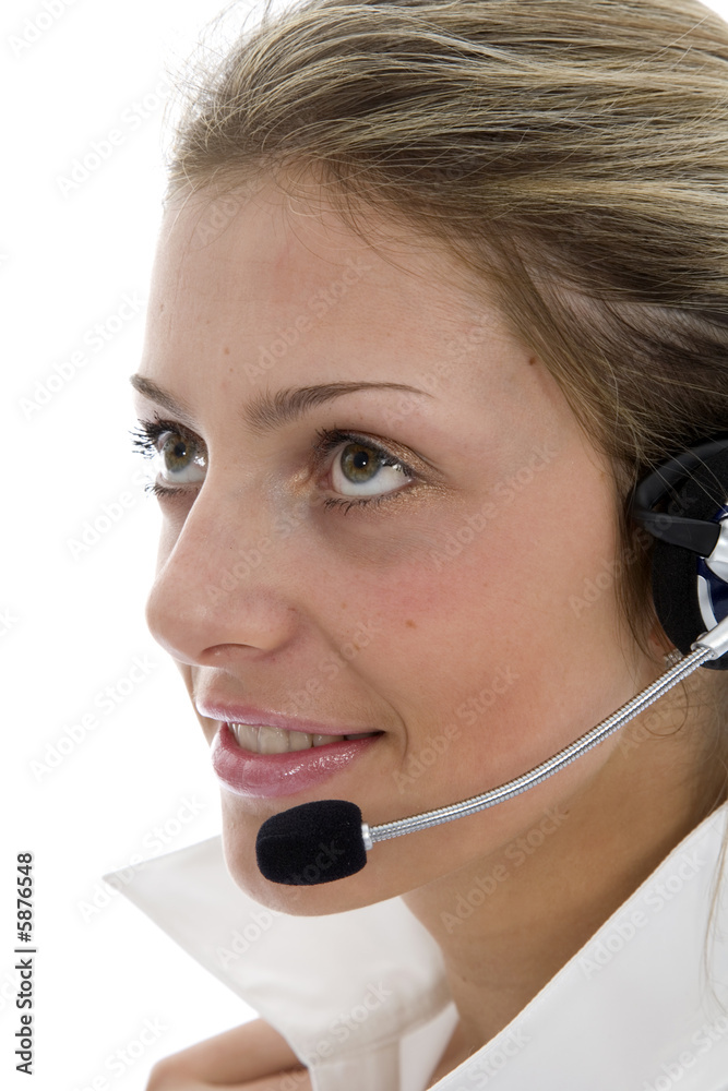 Business woman calling on white background Business woman calling on white background
