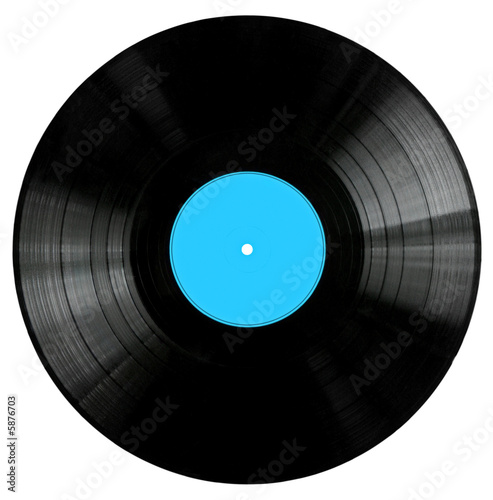 Vinyl 33rpm record with blue label. With clipping path.