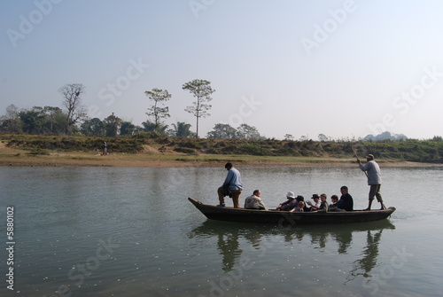 Boat on river in Nepal