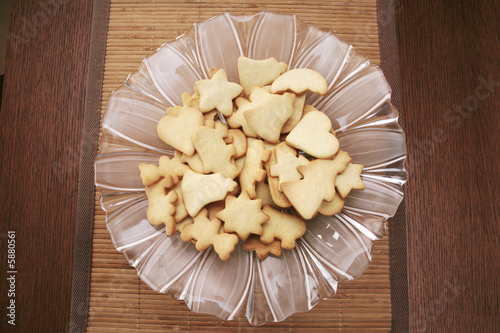 Cookies on a glass plate photo