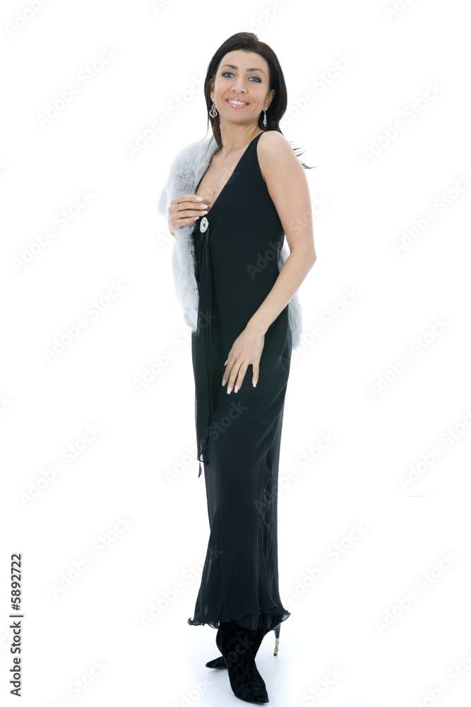 portrait of the brunette in the evening dress portrait of the brunette in the evening dress