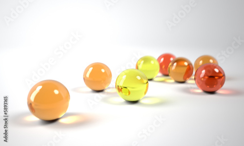 colorful glass balls