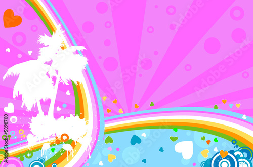 abstract design with rainbow