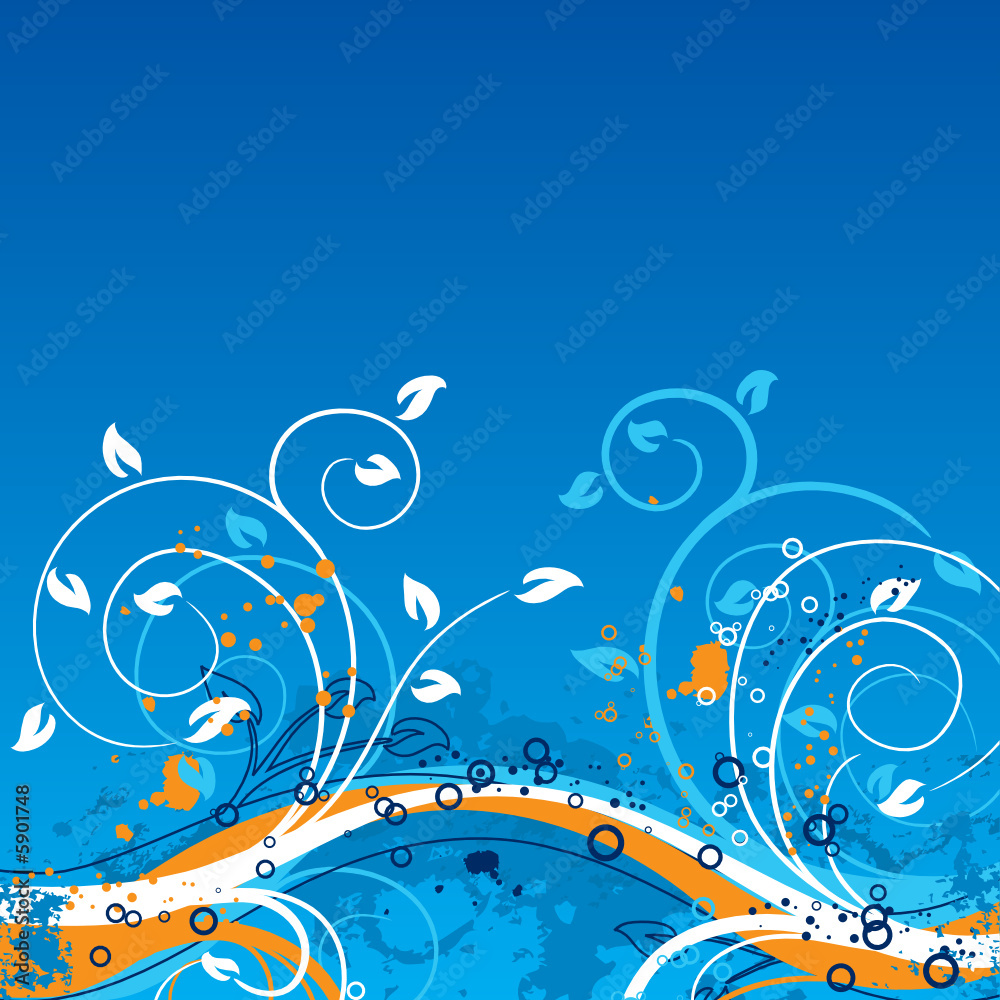 Grunge floral backgrounds, vector illustration 